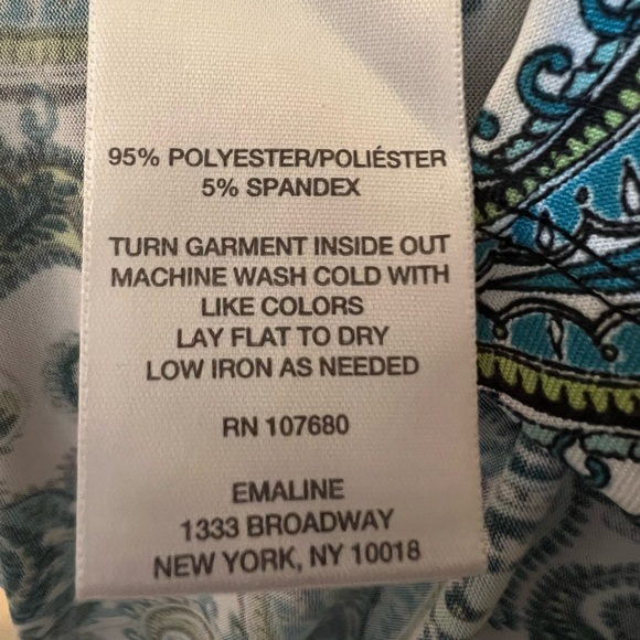 Plus Size 2X | Emaline Woman | Jersey | Tunic | Turquoise and Black Paisley - Picture 10 of 10